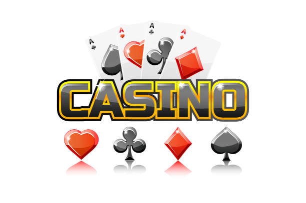 Vector logo text casino and Playing cards, For Ui Game element